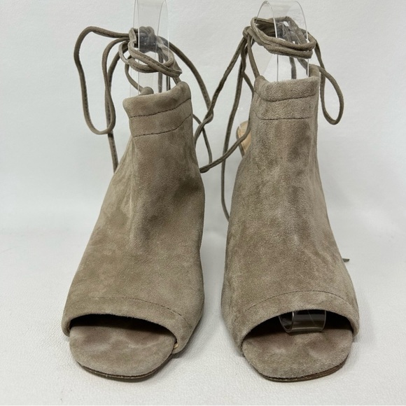 Steve Madden Taupe Sophie Sandals Peep Toe, Tie Up Mule Bootie Size 8.5 - Picture 6 of 12